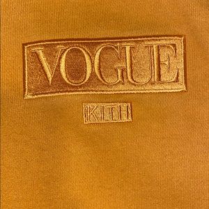Vogue x Kith mustard yellow pullover hoodie